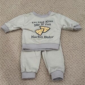 Green Kids Matching Set with Fun Print